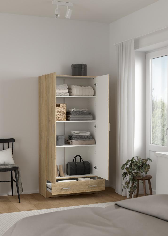 Maatwerk kast — open eiken kast in slaapkamer